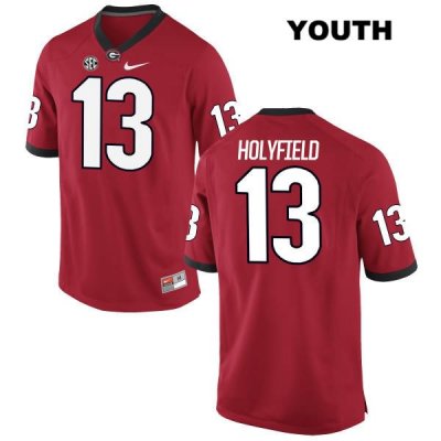 Youth Georgia Bulldogs NCAA #13 Elijah Holyfield Nike Stitched Red Authentic College Football Jersey IUA1454AK